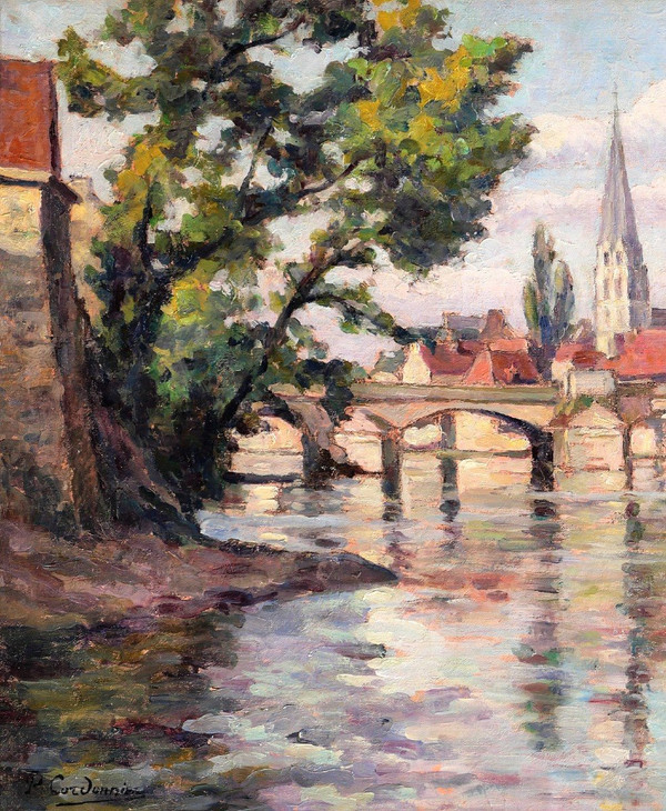 Paul CORDONNIER (1878-1963) Paysage de la Creuse, Argenton-sur-Creuse, tableau, circa 1910-20