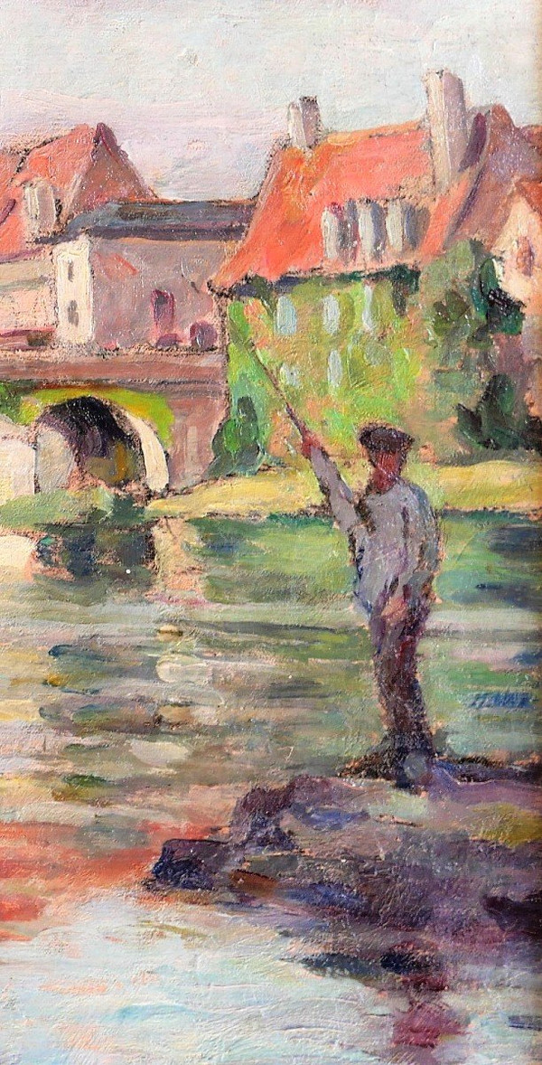 Paul CORDONNIER (1878-1963) Paysage de la Creuse, Argenton-sur-Creuse, tableau, circa 1910-20