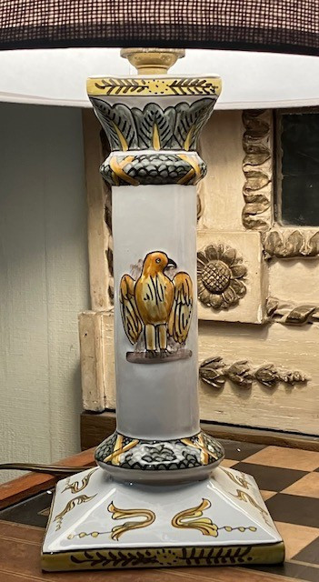Antike Quimper-Steingutlampe aus dem späten 19. Jahrhundert