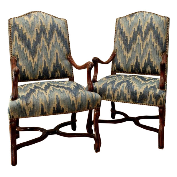 Pair of Louis XIV period armchairs