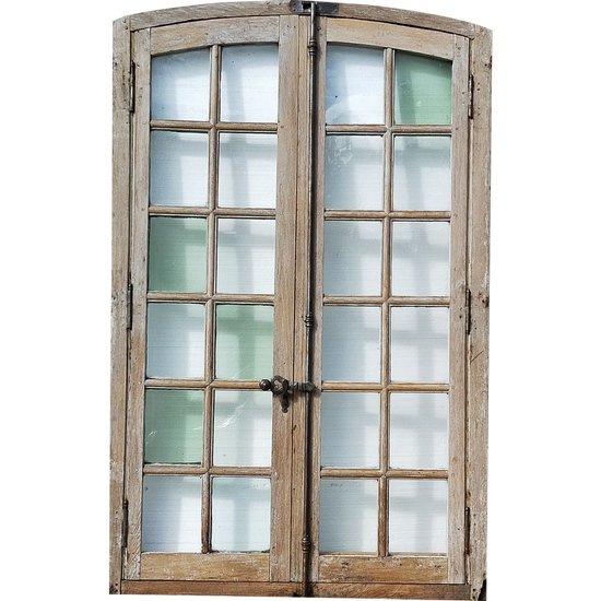 Une Fenêtre cintrée ancienne d'époque XVIIIème vitrages anciens Porte Boiserie