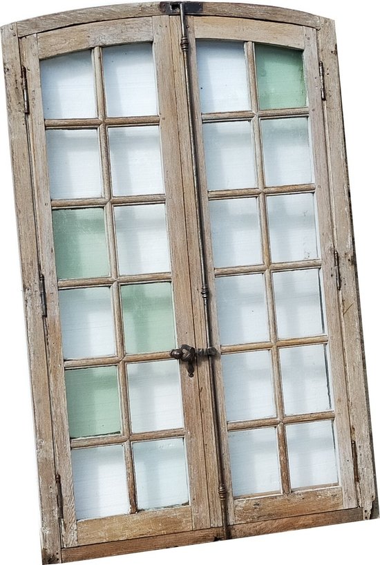 Une Fenêtre cintrée ancienne d'époque XVIIIème vitrages anciens Porte Boiserie