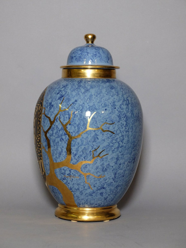 Montières - Covered pot with eagle by Guy ARNOUX