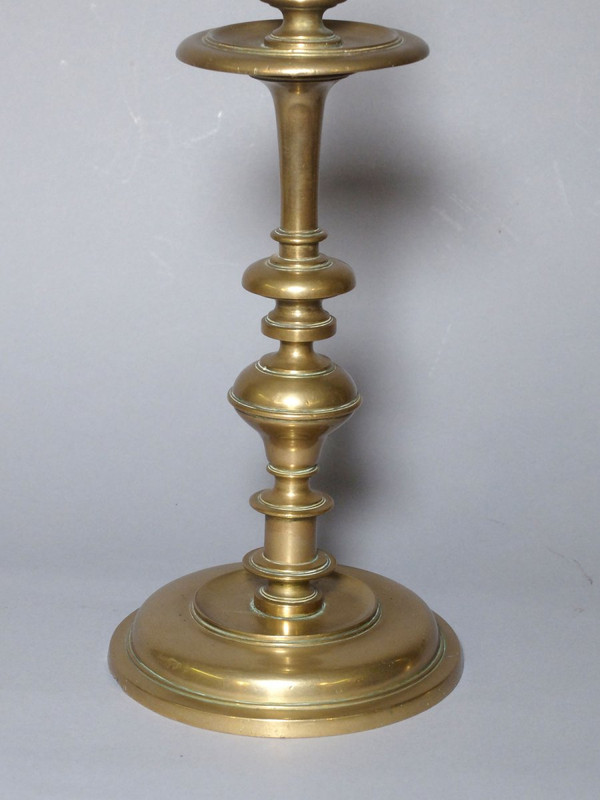 Pair of bronze candlesticks - 17th century