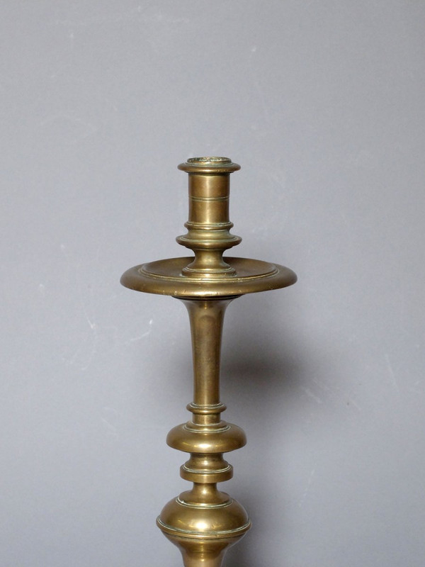 Pair of bronze candlesticks - 17th century