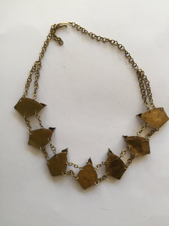 Collier Couture. Métal Doré et Pâte De Verre.