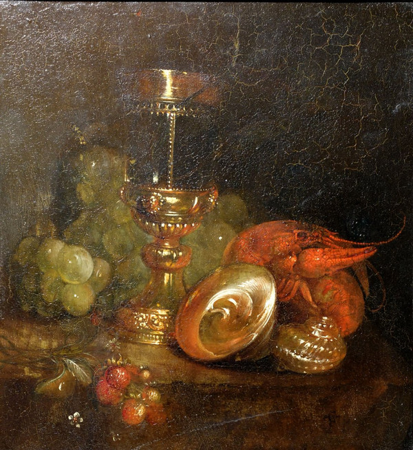 Coppia di nature morte - Olio su rame XIX secolo