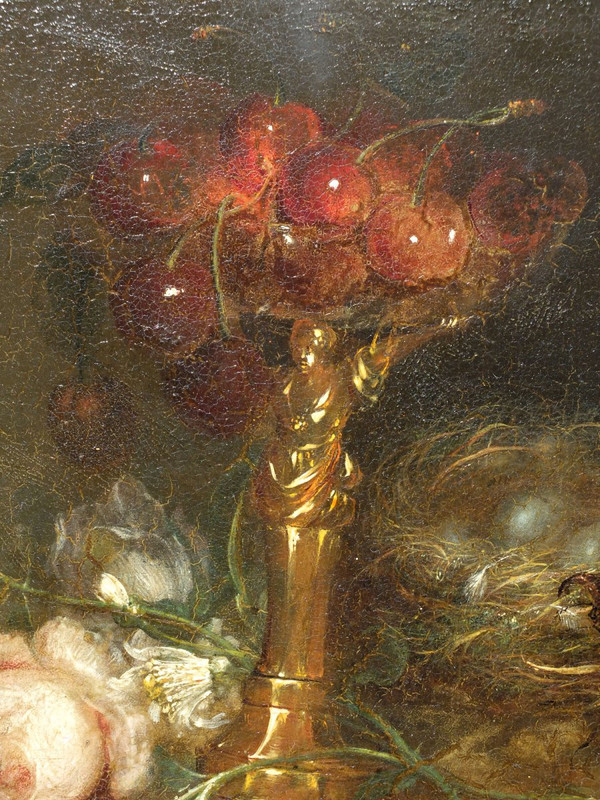 Coppia di nature morte - Olio su rame XIX secolo