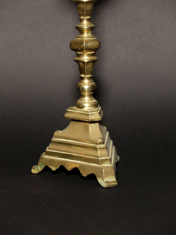 Pair of 17th-century tripod candlesticks