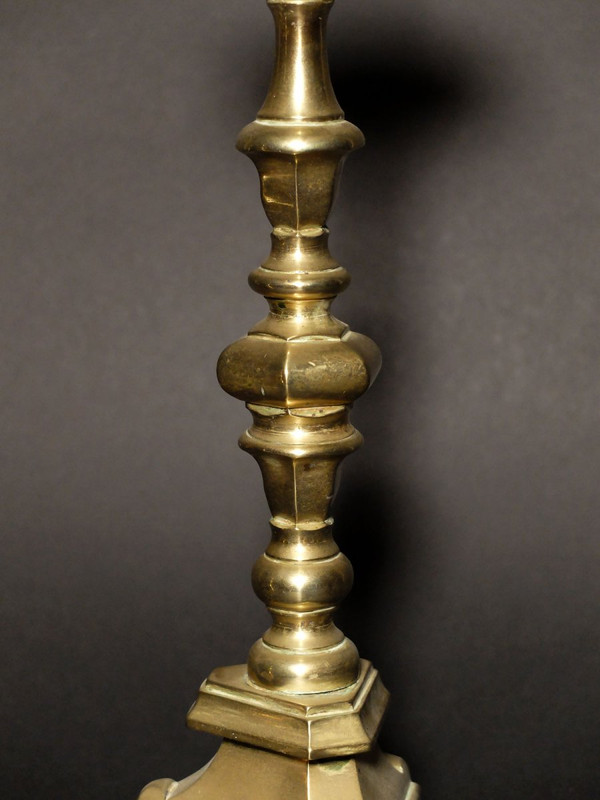 Pair of 17th-century tripod candlesticks