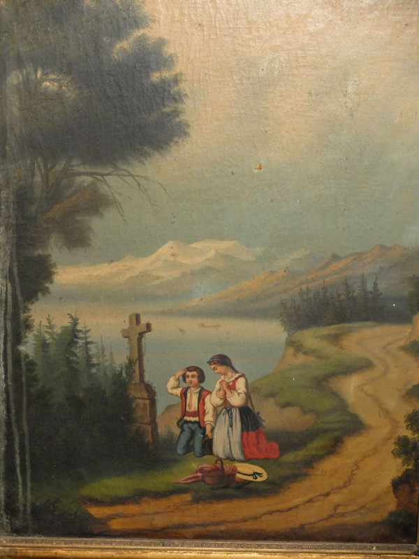 Romantic period trumeau, in need of restoration