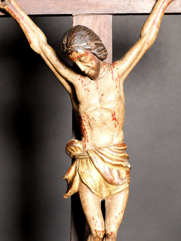 Groupe en bois sculpté - La Crucifixion