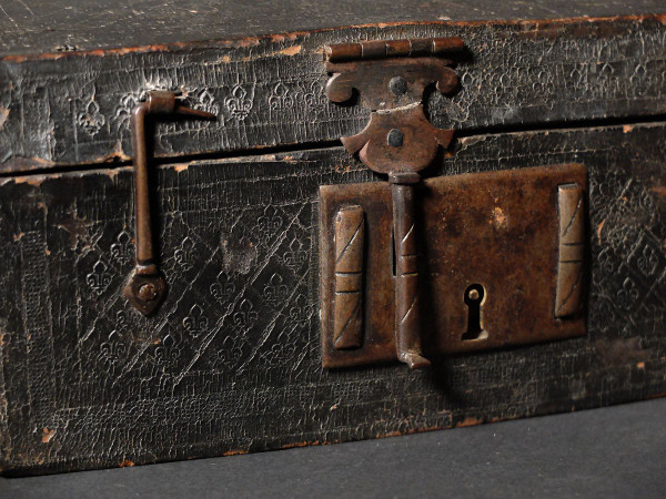 Custodia in pelle d'epoca Luigi XIV