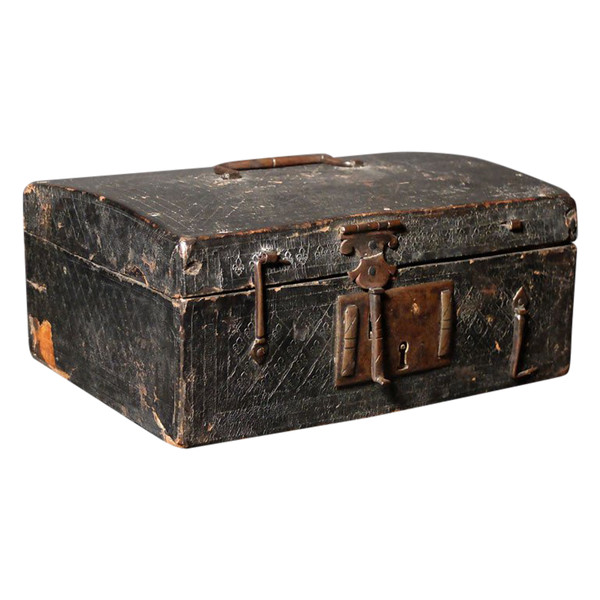 Custodia in pelle d'epoca Luigi XIV