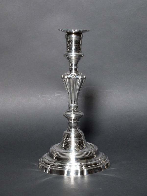 Pair of silver candlesticks from the Louis XV period