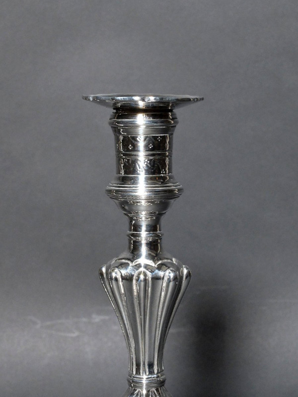 Pair of silver candlesticks from the Louis XV period