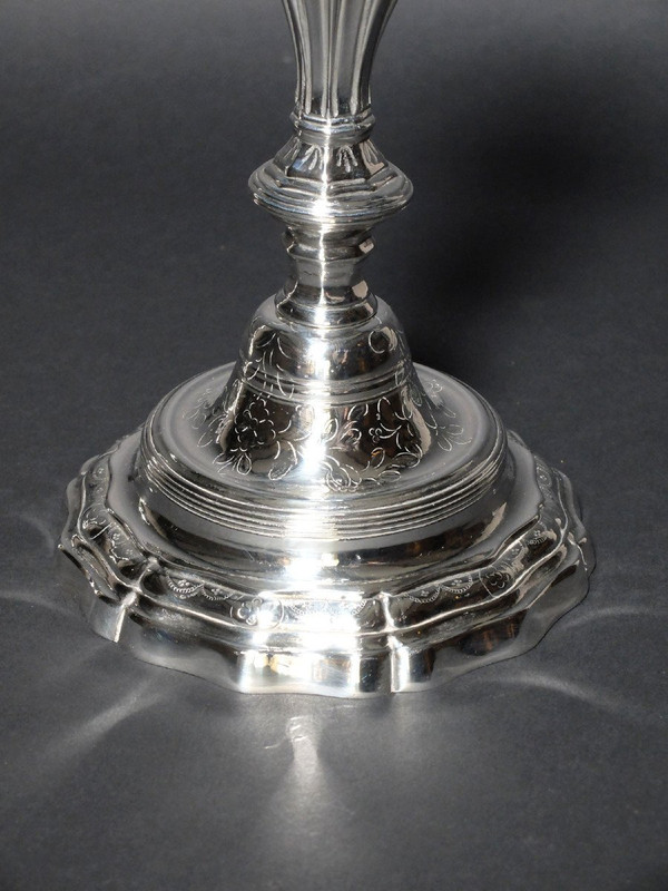 Pair of silver candlesticks from the Louis XV period