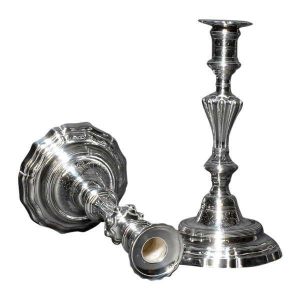 Pair of silver candlesticks from the Louis XV period