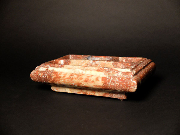 18th century pink marble inkwell