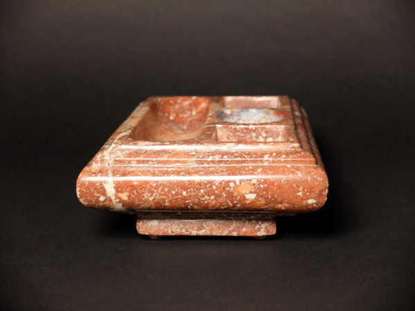 18th century pink marble inkwell