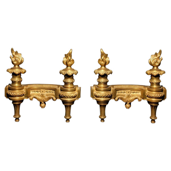 Pair of Louis XVI andirons