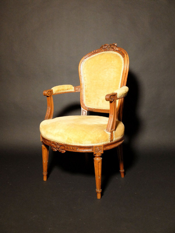 Paire de fauteuils en cabriolet d'époque Transition