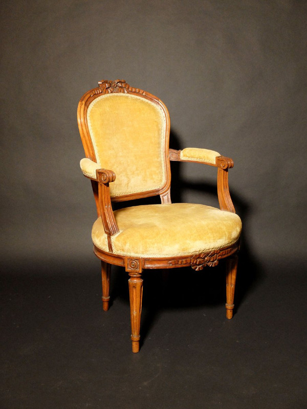 Paire de fauteuils en cabriolet d'époque Transition