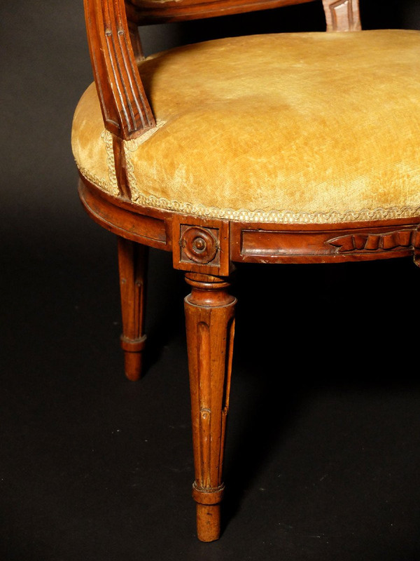 Paire de fauteuils en cabriolet d'époque Transition