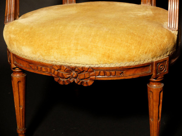 Paire de fauteuils en cabriolet d'époque Transition