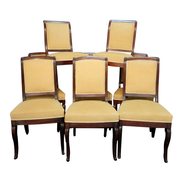 Suite of 8 Restoration chairs by Jeanselme