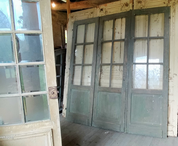 3 Beautiful Old Glass Doors Old Door Partition No1 - 6 Tiles
