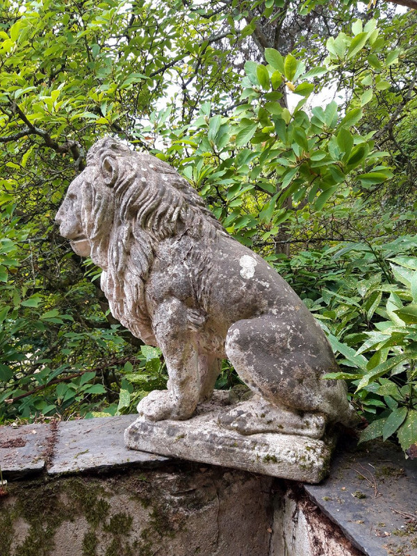 Leone da giardino in pietra