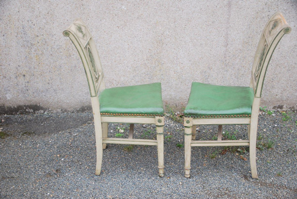 Suite di 12 sedie laccate Directoire