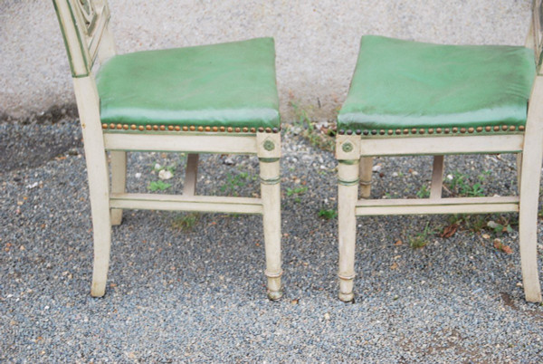 Suite di 12 sedie laccate Directoire