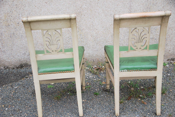 Suite di 12 sedie laccate Directoire