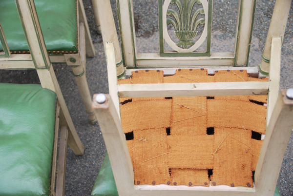 Suite di 12 sedie laccate Directoire