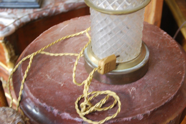 Charles X Style Crystal And Bronze Lamp