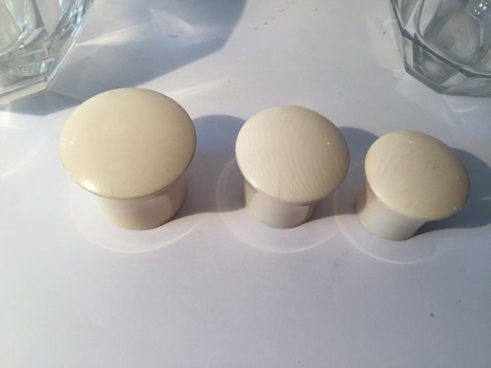Three Art Deco Bottles. Crystal and Ivory.