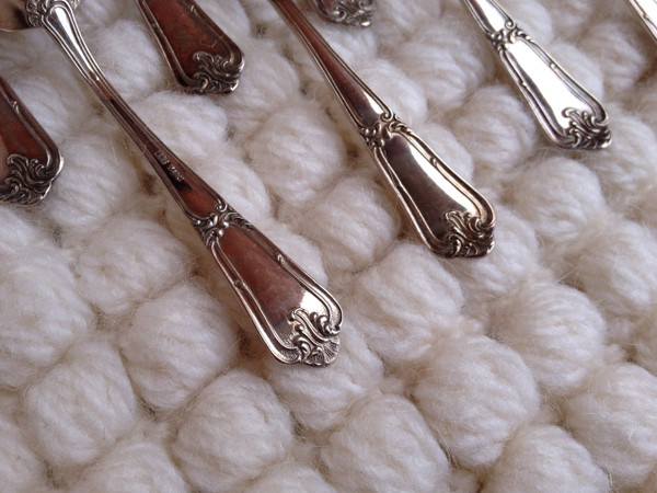 12 elegant espresso/mocha spoons in solid 800 silver