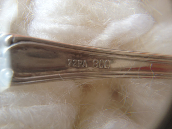 12 elegant espresso/mocha spoons in solid 800 silver