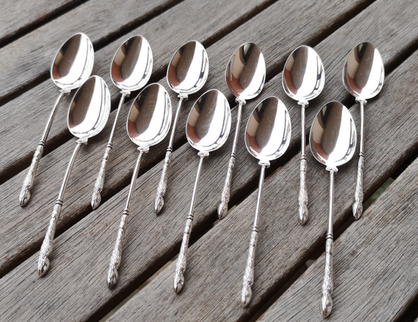 11 cuillères à espresso/moka en métal argenté orfèvrerie Félix Frères, Toulouse