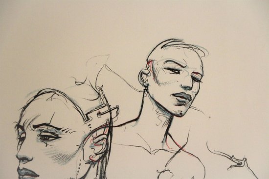 Enki BILAL (1951- ...), screenprint traced over by hand
