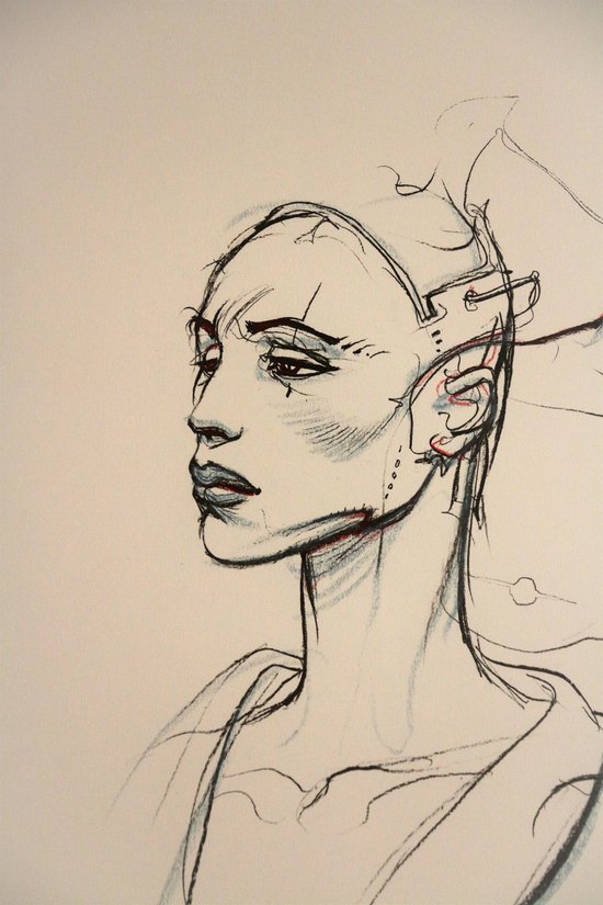 Enki BILAL (1951- ...), screenprint traced over by hand