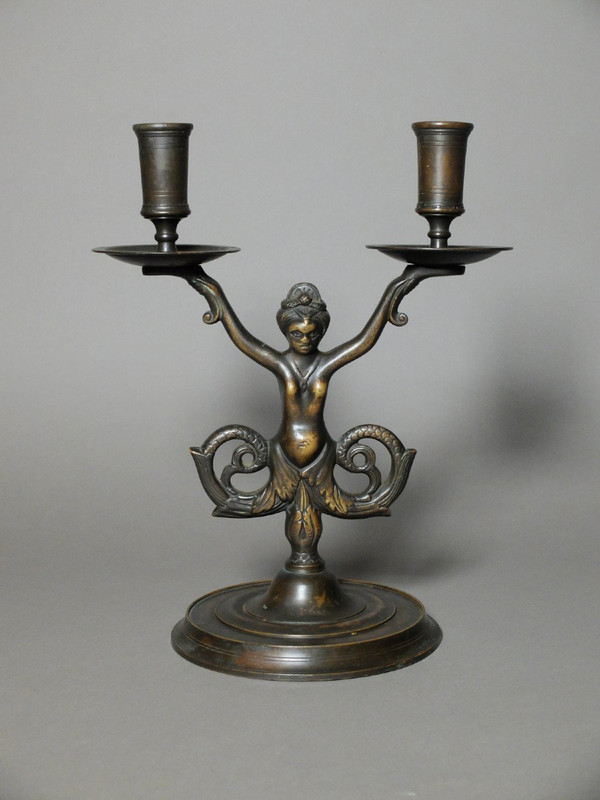 Pair of mermaid candlesticks in the Renaissance style