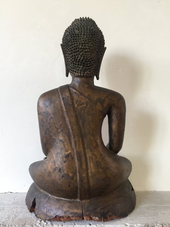 Bouddha ancien Bois doré  XIXème.