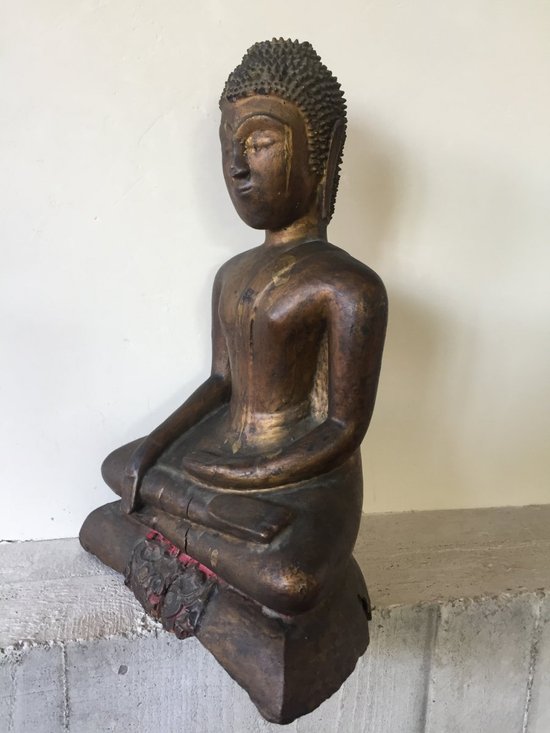 Bouddha ancien Bois doré  XIXème.