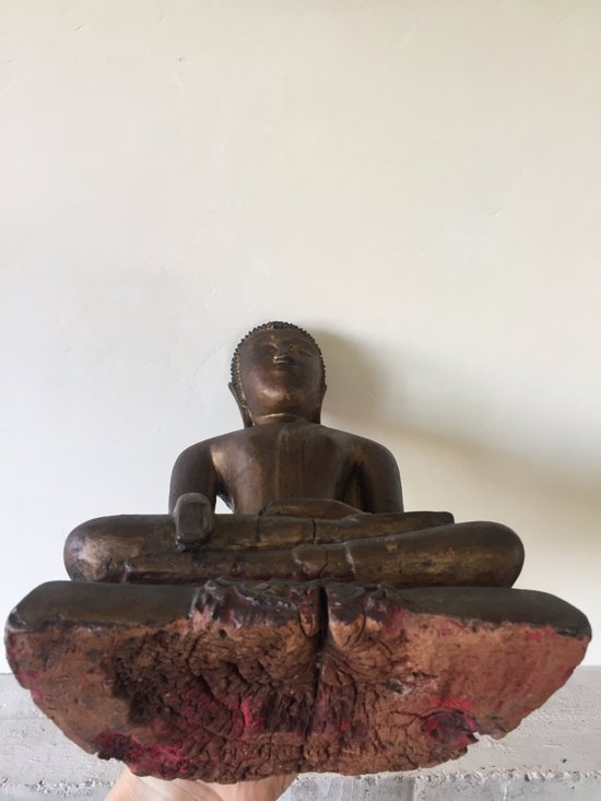 Bouddha ancien Bois doré  XIXème.