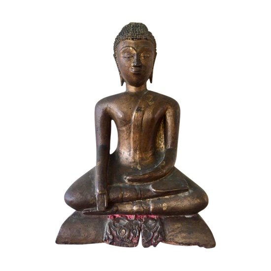 Bouddha ancien Bois doré  XIXème.