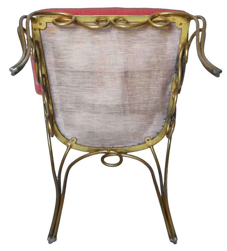 Attributed to René DROUET (1899 - 1993) 4 gilded wrought-iron chairs