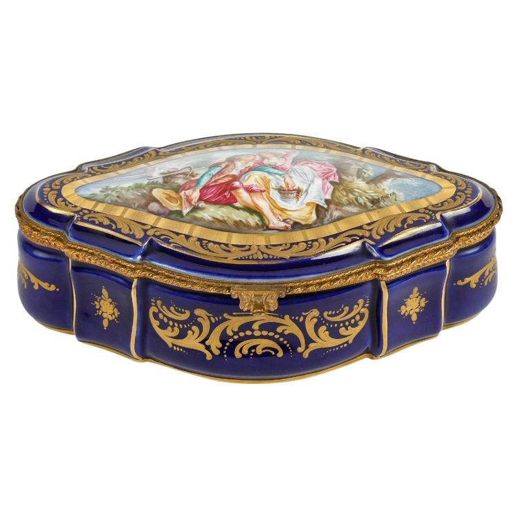 Late 19th Century Sèvres Style Porcelain Jewelry Box